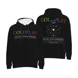 Men Cold Play Music Band 3D Print Hoodie Hooded Collar Drawstring Hoodies Tour 2024 Pullover Sweatshirts Long Sleeve Shirts