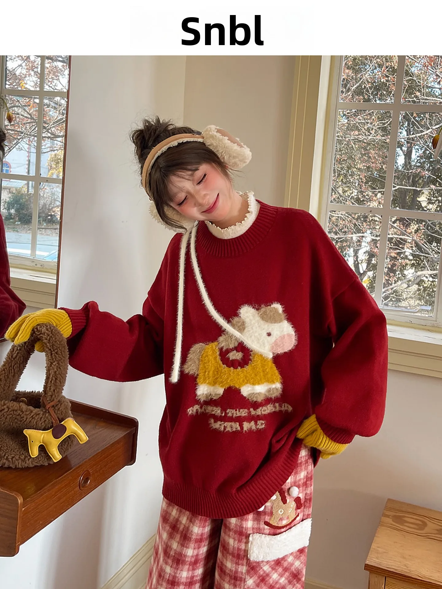 

Новый дизайн: Милый, мягкий, вышитый свитер для женщин. Зимний, модный, повседневный, удобный вязаный джемпер с длинными рукавами.