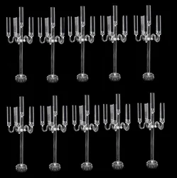 5pcs10 PCS 5 Arms Candelabra Acrylic Candle Holders Wedding Table Centerpieces Flower Stands Party Candlesticks Decoration