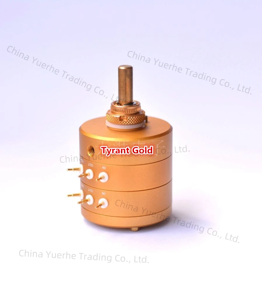 

New 24 Steps Dual-Channel Serial Type Volume Potentiometer Vishay Dale Resistors For Amplifier copper shaft aluminum alloy shell