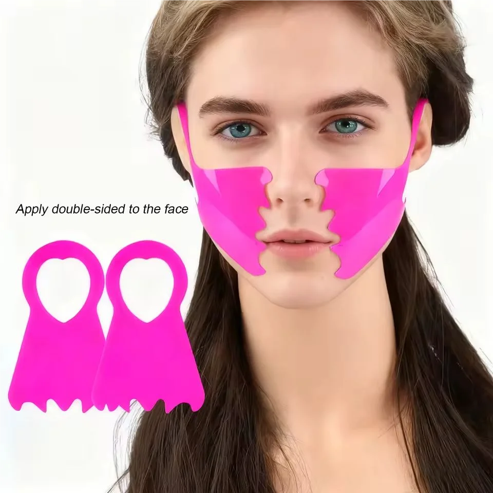 2 Stück Anti-Falten-Patches Wiederverwendbare Silikon-Gesichtslifting-Pads Verbessern Nasolabialfalten Verhindern Gesichtshaut-Erschlaffung Hautpflege-Tools – Detail 4
