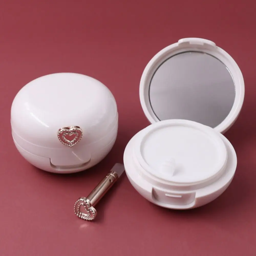 Travel Lip Sleeping Mask Container With Brush Compact Cosmetic Lip Balm Container Lip Mask Bottle Heart Detail