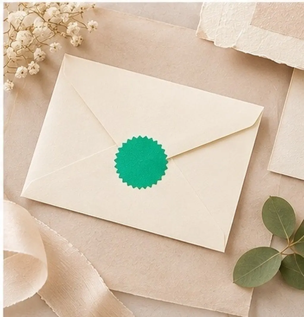 250 pcs Stickers Adhesive Labels Halloween Christmas New Year Emboss Label Certificate Seals Embosser Stamp Stickers Green