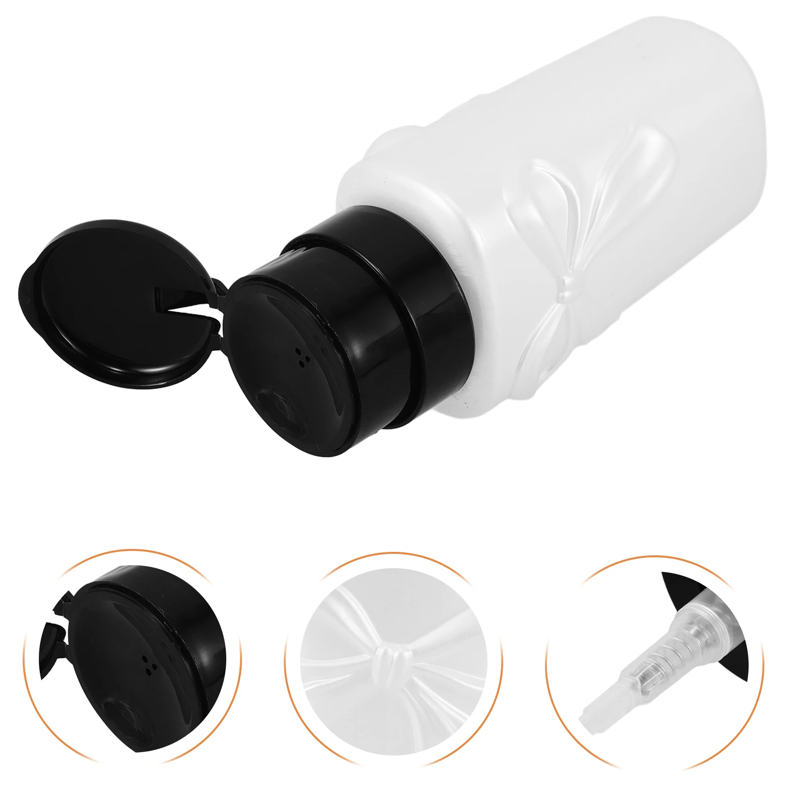 

Multifunctional Nail Polish Remover Pump Bottle Secure Lock Travel Size Empty Storage Container Bowknot Design Fine Dispensing