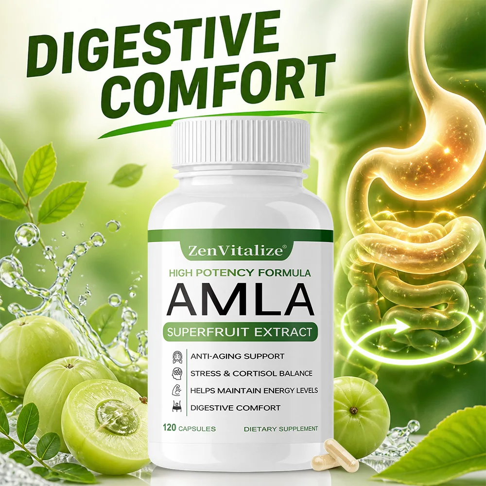 

Amla Capsules 1000mg – Immune & Digestive Support, Rejuvenation, Antioxidant, Vegan, Gluten-Free, 120 Capsules