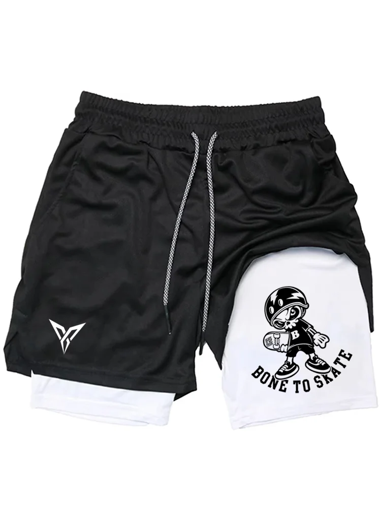 

Men's Double Layer Casual Sports Pants Breathable Running And Training Shorts Comfortable Physical Exercise Fitness WX009