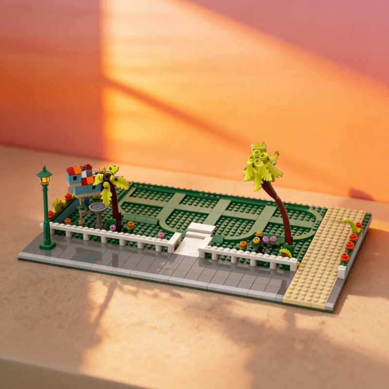 Bloques de construcción de casa de playa Lilo y Stitch, juguete MOC para desarrollar la capacidad de creatividad del chico, regalo educativo de cumpleaños DIY, 351 Uds.