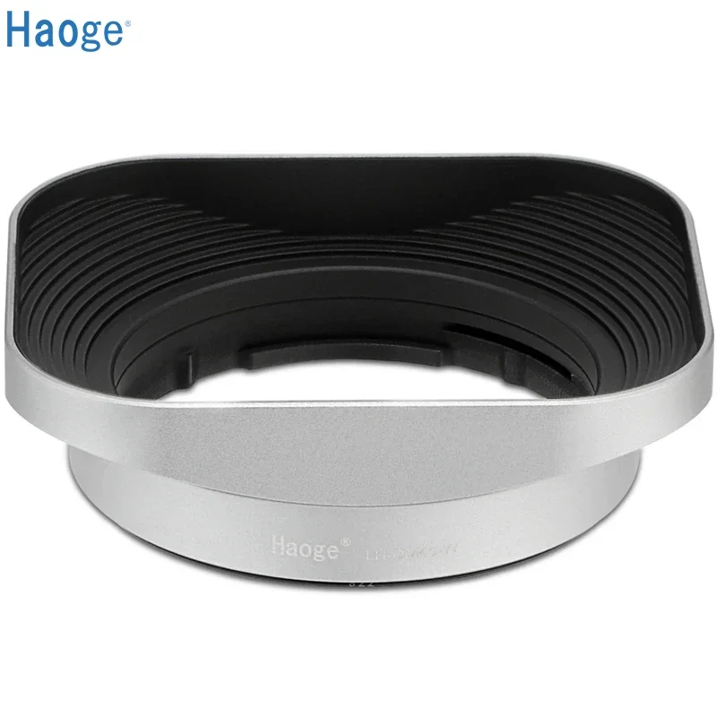 Haoge baioneta quadrado metal lente capa para fujifilm fuji fujinon xf 50mm f2 r wr lente prata LH-X50W, em xpro3 X-T50 xt5 X-T4