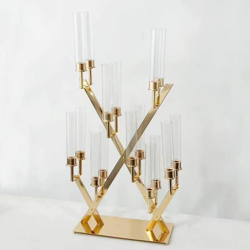 Wedding 16 romantic candlestick lamp ornament, hotel table candlestick, European wrought iron candlestick dinner props