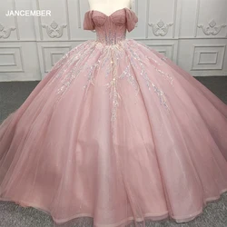 JANCEMBER Gorgeous Quinceanera Dresses Organza Ball Gown Sequined 2023 Pink Sweetheart DY9918 Vestido 15 Quinceañera Bar Mitzvah