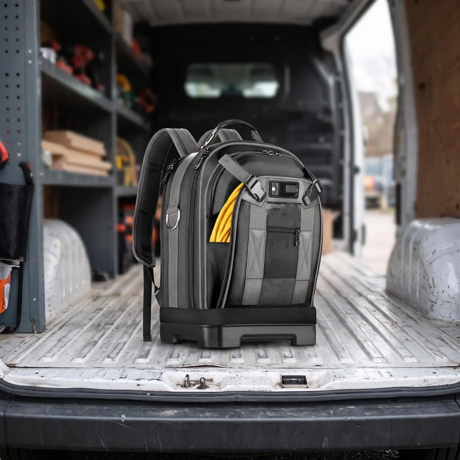 Men Work Storage Pack Professional Tool Backpack Tough Build Storage Bag with Front Loading Pocket for Field Work