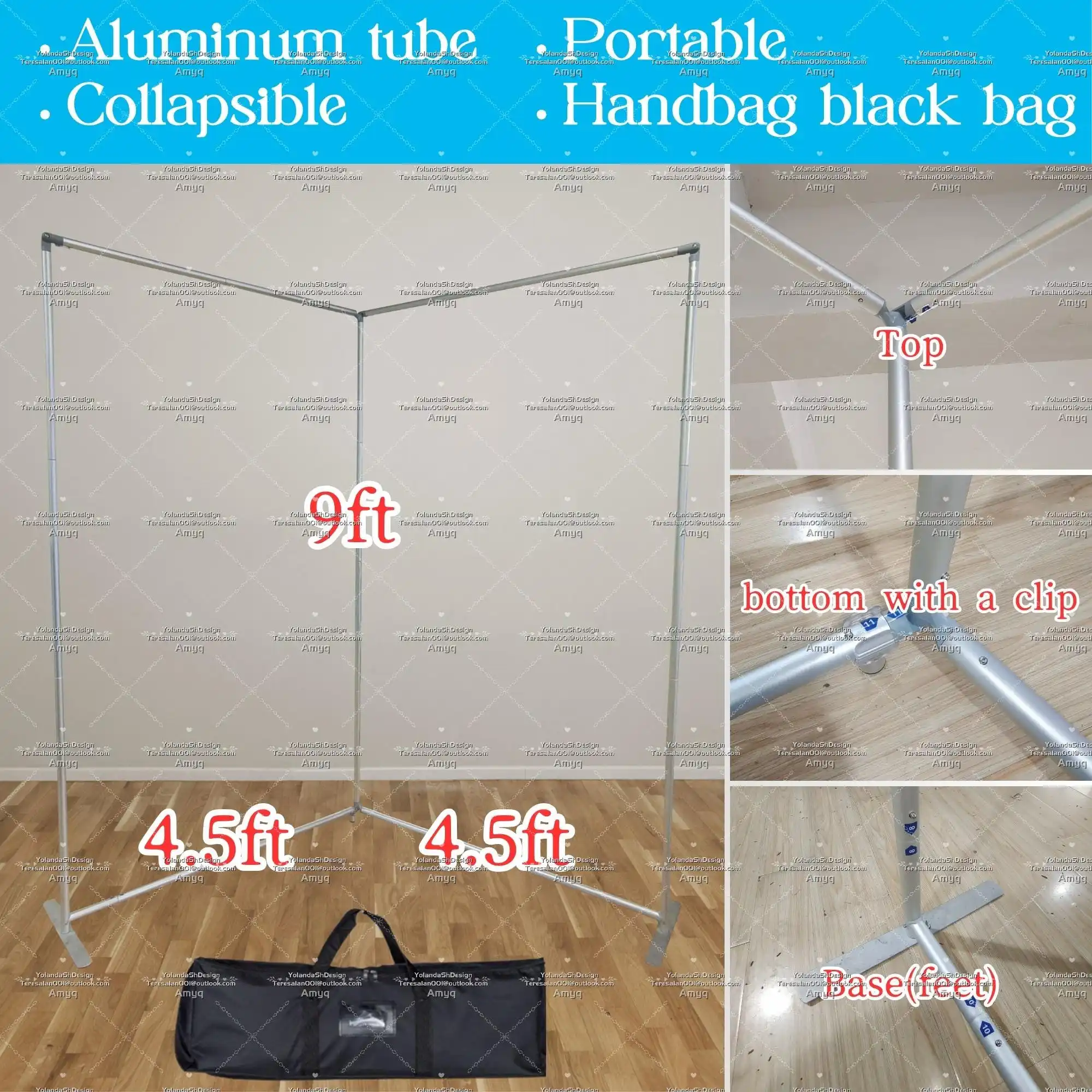 ฉากหลังอลูมิเนียมพับได้ รูปทรง - Photography Lighting Backdrop บทวิจารณ์และราคา