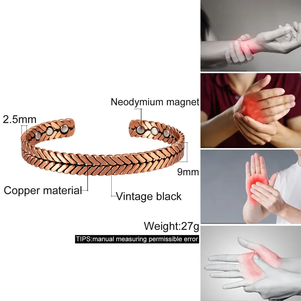 Ikuinen Gedraaide Koperen Magnetische Armband Rose Magnetische Armbanden Verstelbare Manchet Zachte Koperen Sieraden voor Vrouwen