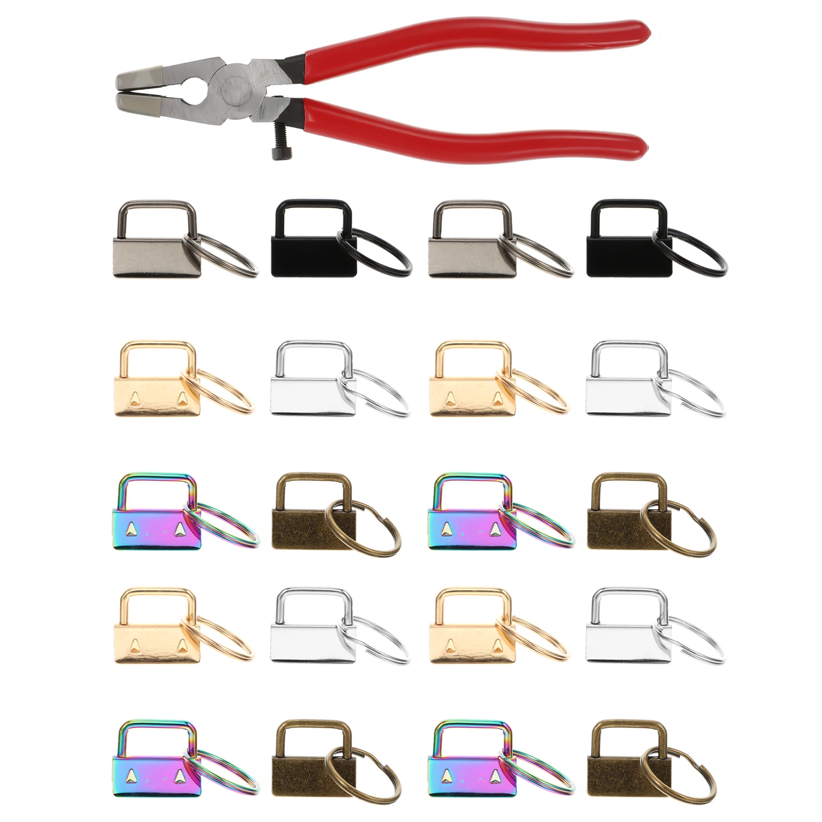 

50pcs Chain Fob Metal Keyring Wristlet Key Chain Fob Lanyard Clip Craft Gift Idea Perfect Size For Keychains Webbing