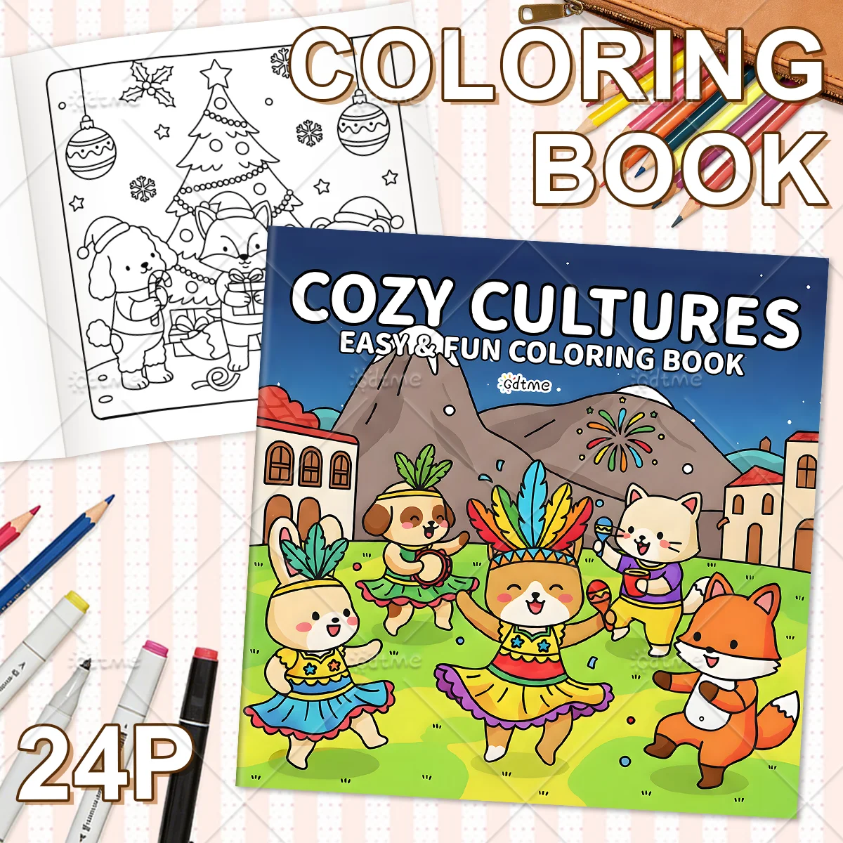 COZY CULTURES Bold-easy Patterns Coloring Book for Adults Cute Drawing Book Perfect Gift for Party and Birthday ﻿ view 2