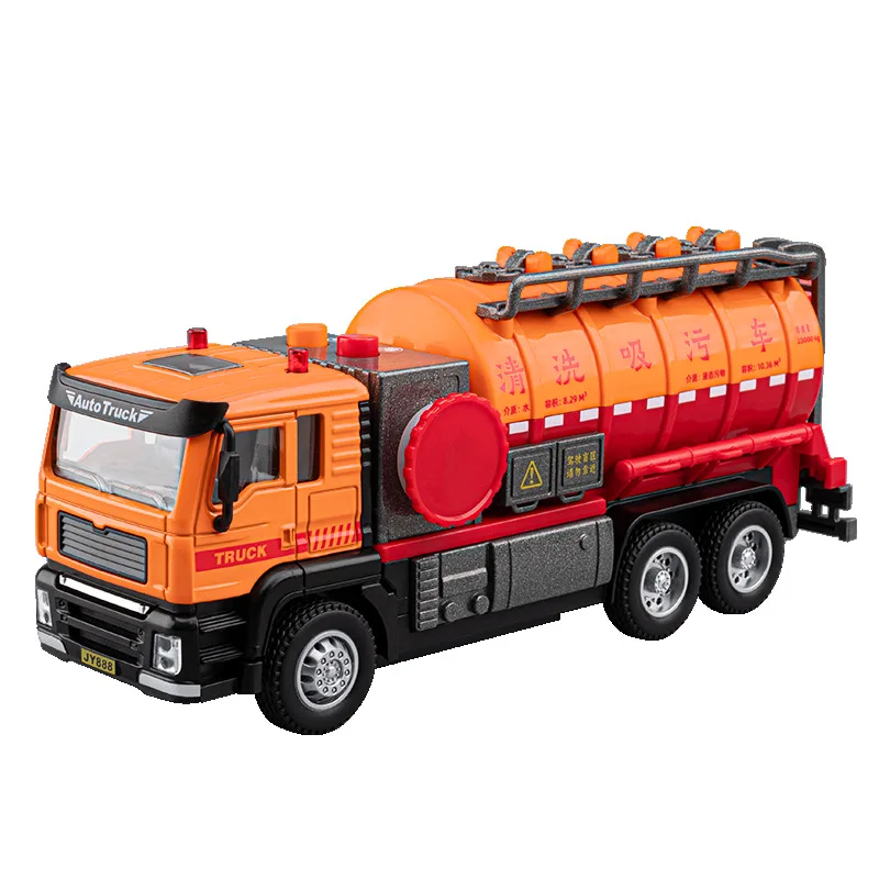 Simulation Model of 1:50 Electric Cleaning Sewage Absorbing Alloy Engineering Vehicle Alloy diacast cast car model rebound toy