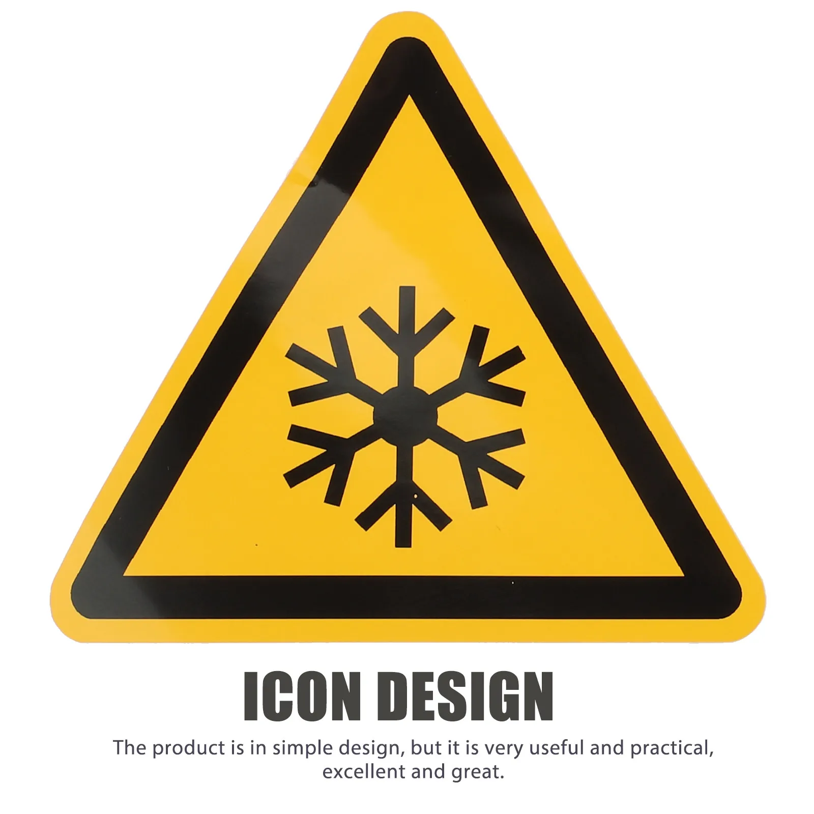 

3Pcs Warning Sticker Simple Design Waterproof Safety Label for Devices Lightweight Portable Caution Low Temperature