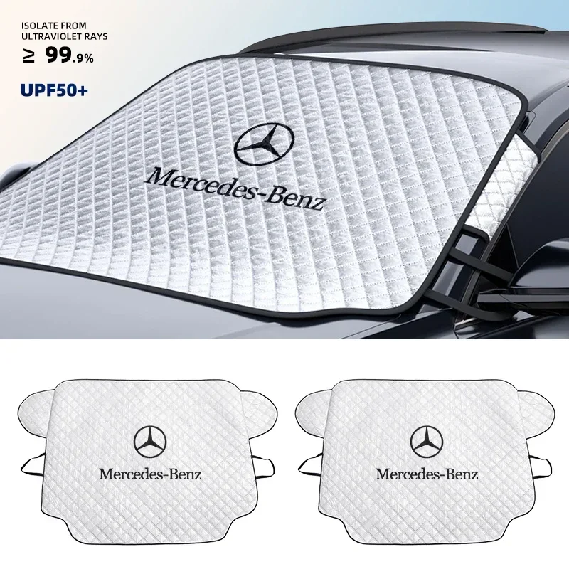 Car Snow Ice Protector Visor Sun Shad Fornt Windshieldhade Thermal Insulatio For Mercedes Benz AMG A B C E Class GLC GLK GLA CLA