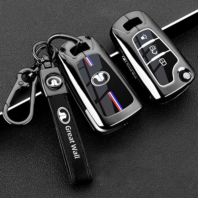 Zinklegierung Autoschlüsseletui für Great Wall Haval Hover H1 H3 H6 H2 H5 C50 C30 C20R M4 Wingle Schlüsselanhänger Cover Shell Fob Zubehör – Detail 3