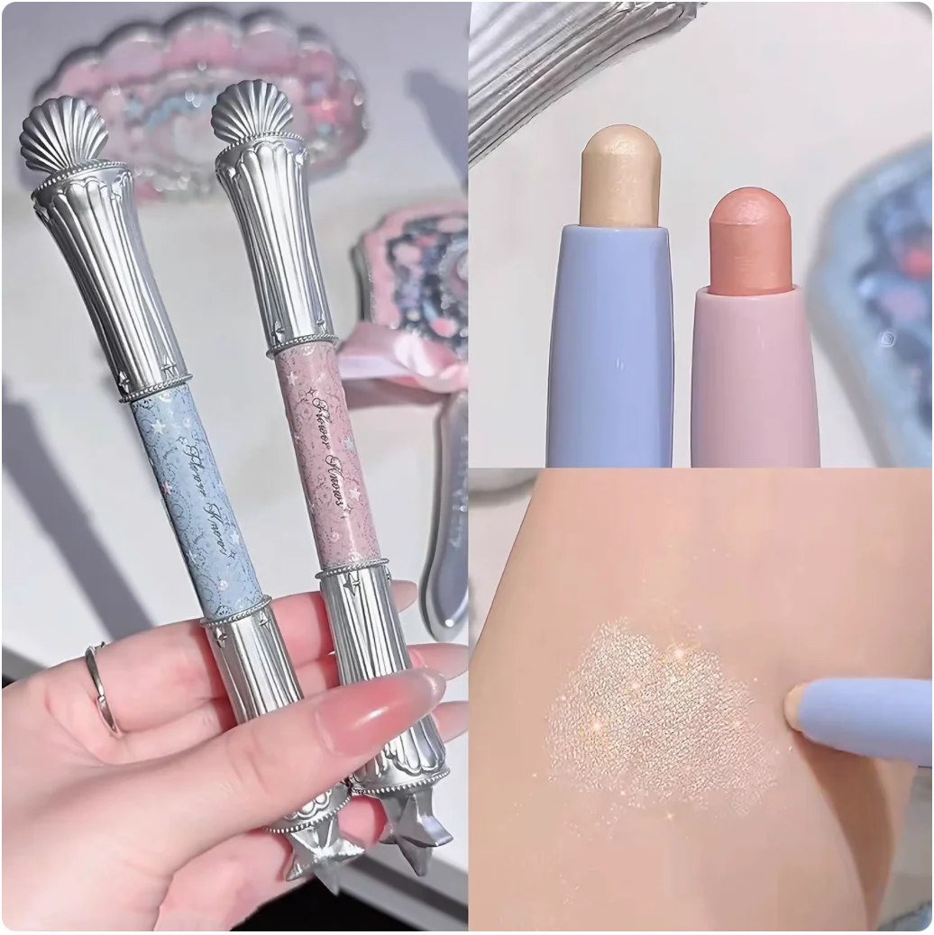 Flower Knows Shell's Jewel Collection Dual-Ended Highlighting Delicate Matte Chameleon Eye Makeup Cosmetics