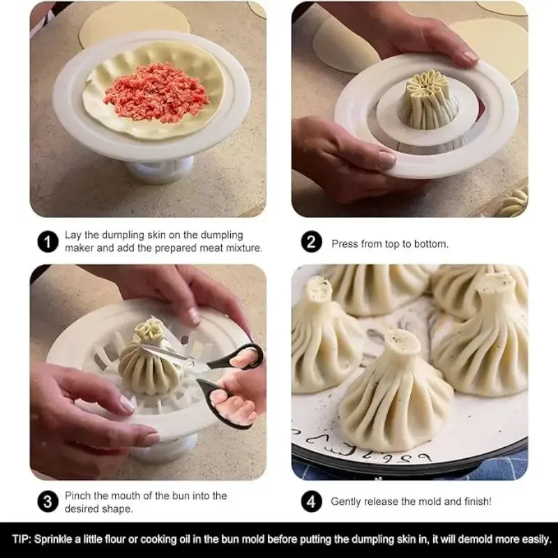 Baozi Making Mold DIY Pastry Pie Dumpling Making Bun Dumpling Machine Flower Type  Steamed Stuffed Tool Kitchen Accessories