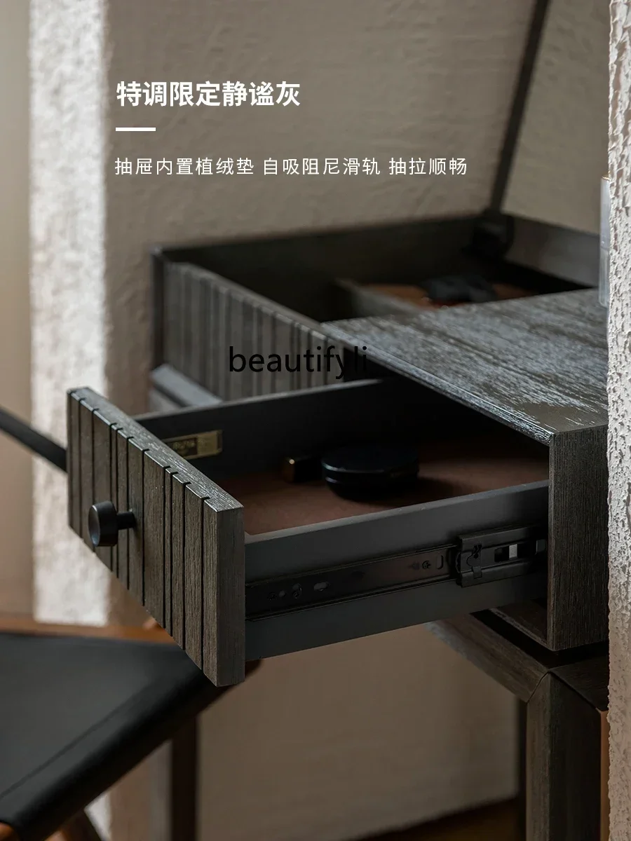 K185 Nordic Dresser Solid Wood Makeup Table Modern Simple and Light Luxury Small Apartment Bedroom Writing Storage Cabinet