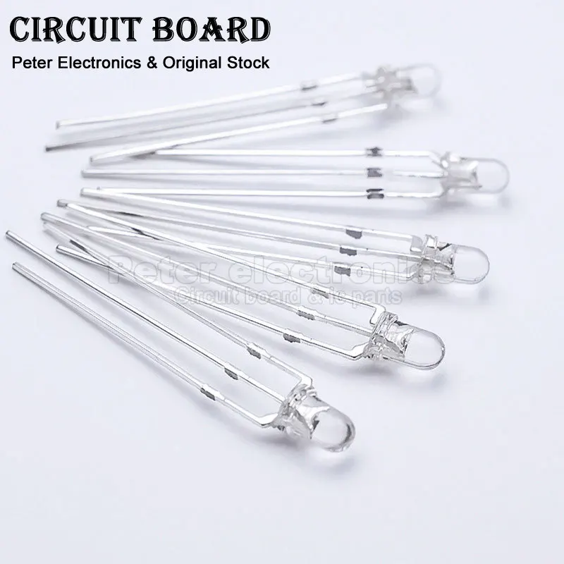 20pcs F3 3mm Flash Green Red Blue Bi-Color LED Light-Emitting-Diode 3-Pin Transparent Fog Cathode Anode Automatic Blinking DIY