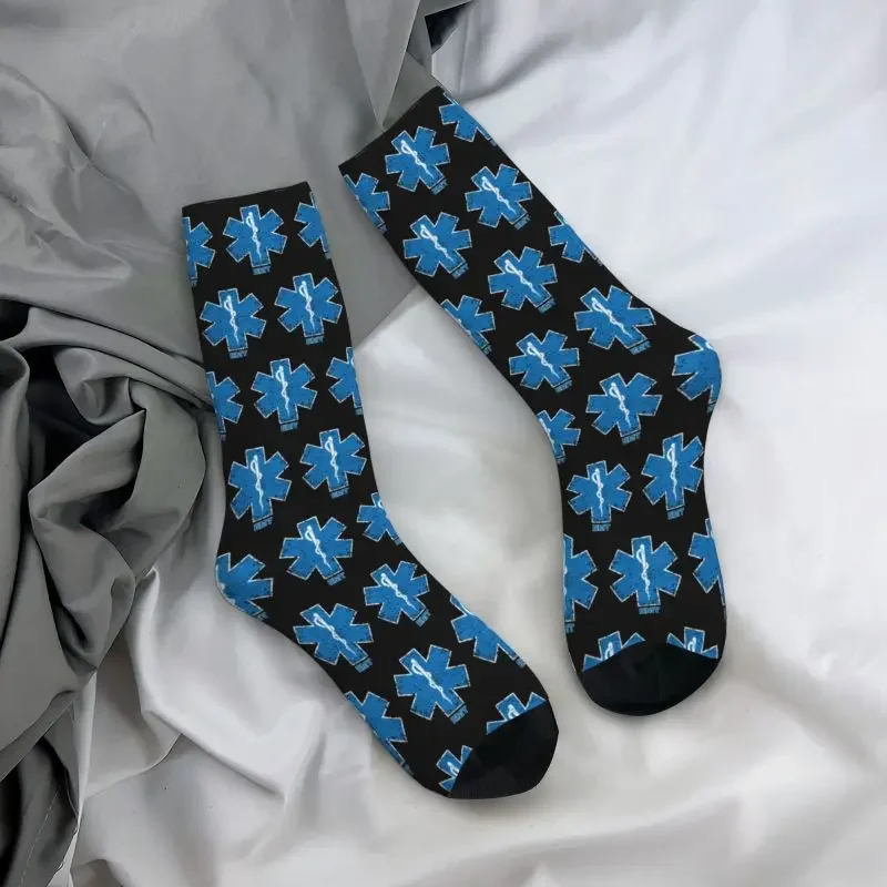 Calcetines de vestir con estampado 3D de estrella de la vida para hombre y mujer, calcetín transpirable Unisex, paramédico, médico, ambulancia, equipo, baloncesto