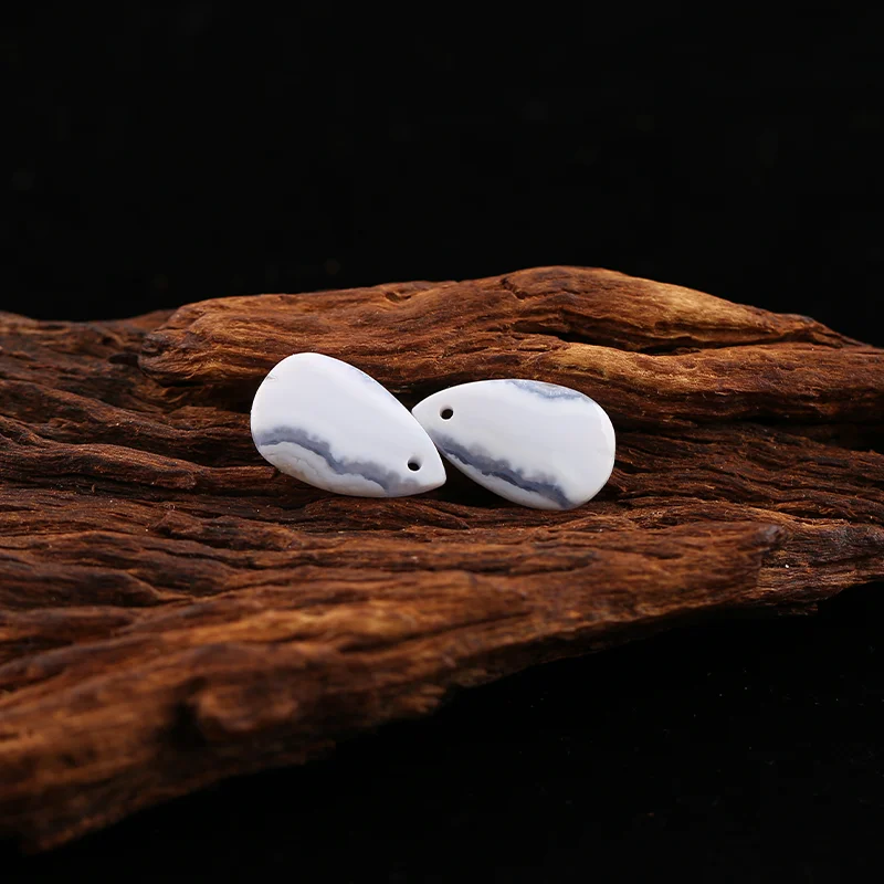 B&F Blue Lace Agate Earring Beads for Jewelry Making, Handmade Natural stones beads, Stones for jewelry Making Supplies