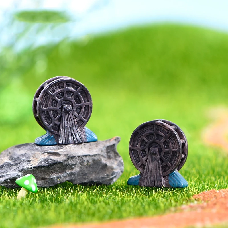 

10PCS Vintage New Resin Waterwheel Miniature Micro Landscapes Figurines Crafts Succulents Bonsai Doll House Fairy Garden Decor