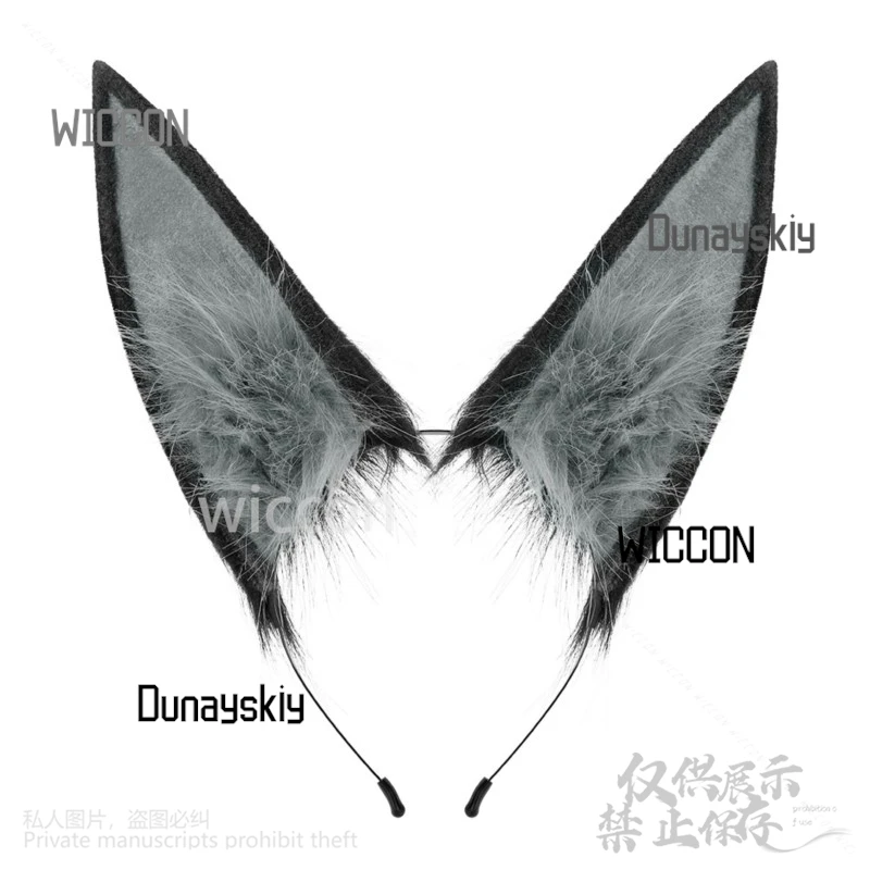 Permainan Anime Zenless Zone Zero Cosplay Hoshimi Miyabi Hiasan Kepala Telinga Rubah Serigala Kucing Berbulu Ikat Kepala Telinga Mewah Aksesori Rambut Lolita