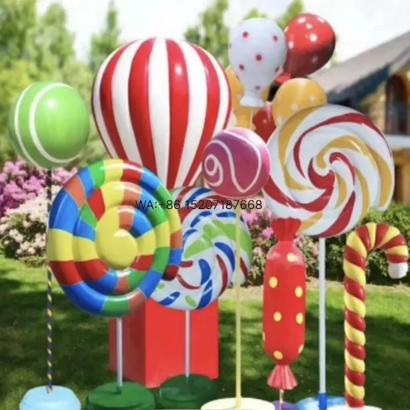 Wmwmnu Custom High Quality Resin Food Statue Colorful Fiberglass Candy Sculpture for Shop Decoration