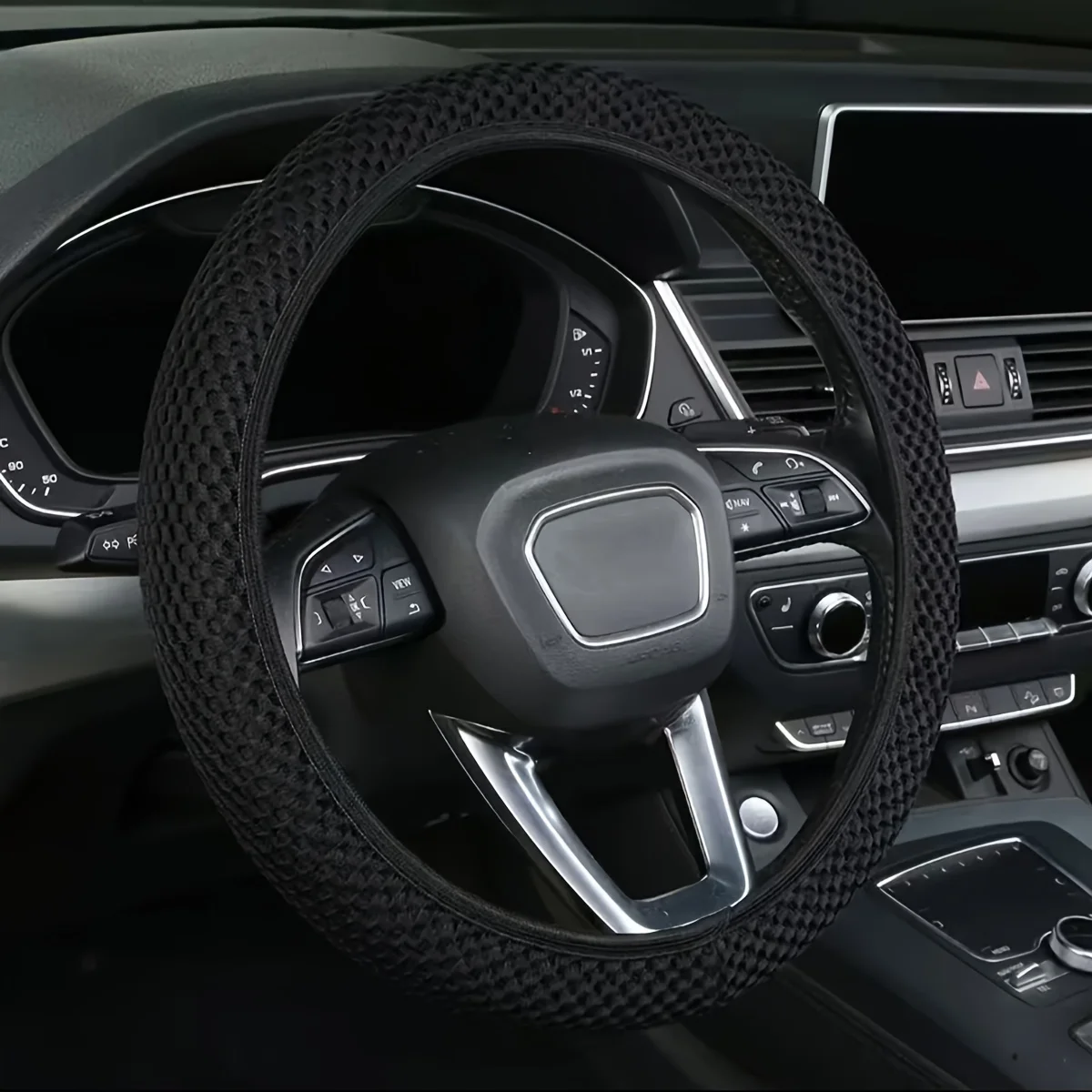 Automobile universal Steering Wheel Cover 3D Massage Net Non-Slip No Inner Ring Elastic Handle Cover
