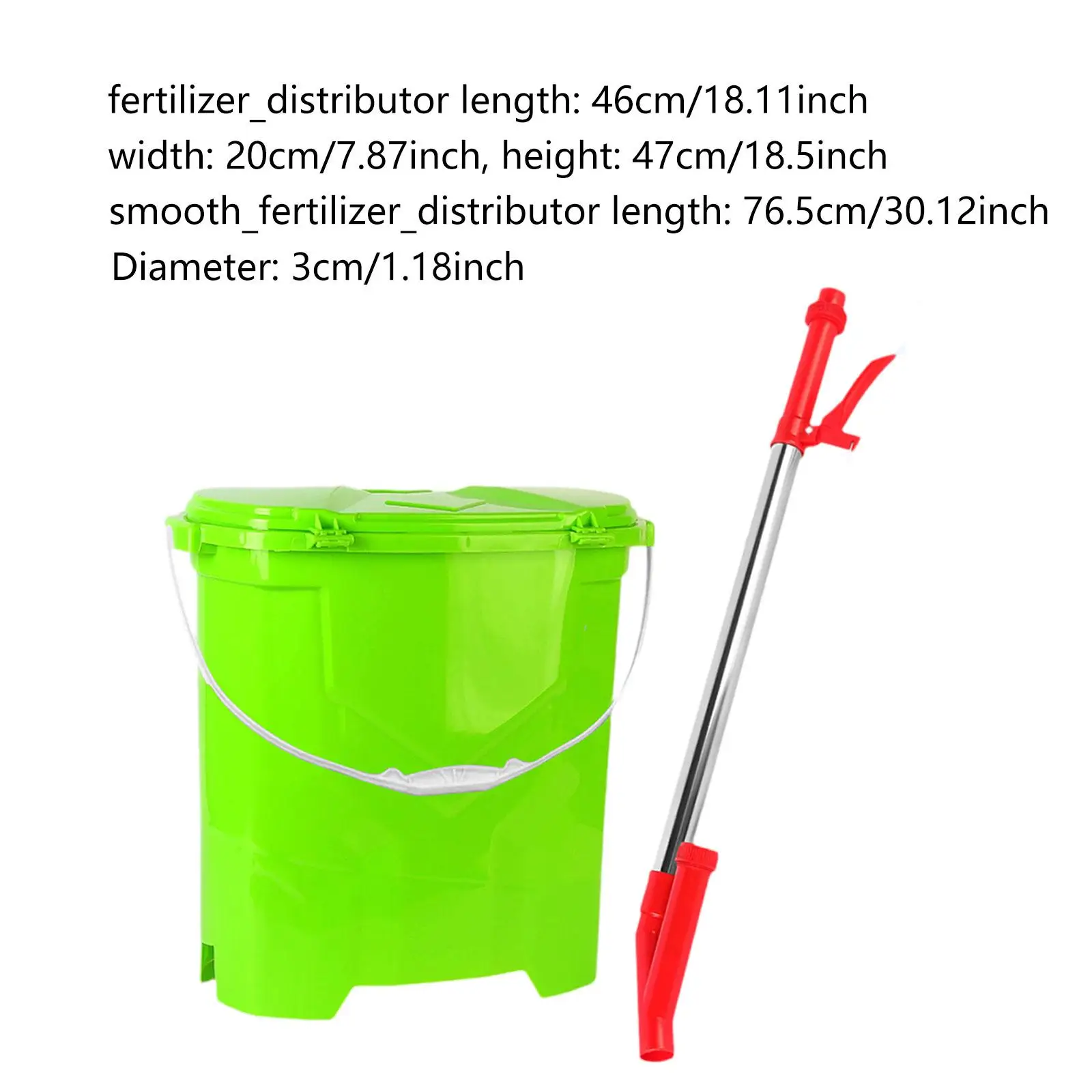 Manueller Düngerstreuer mit Rücktragefunktion, Edelstahlgriff, 25 l Fassungsvermögen