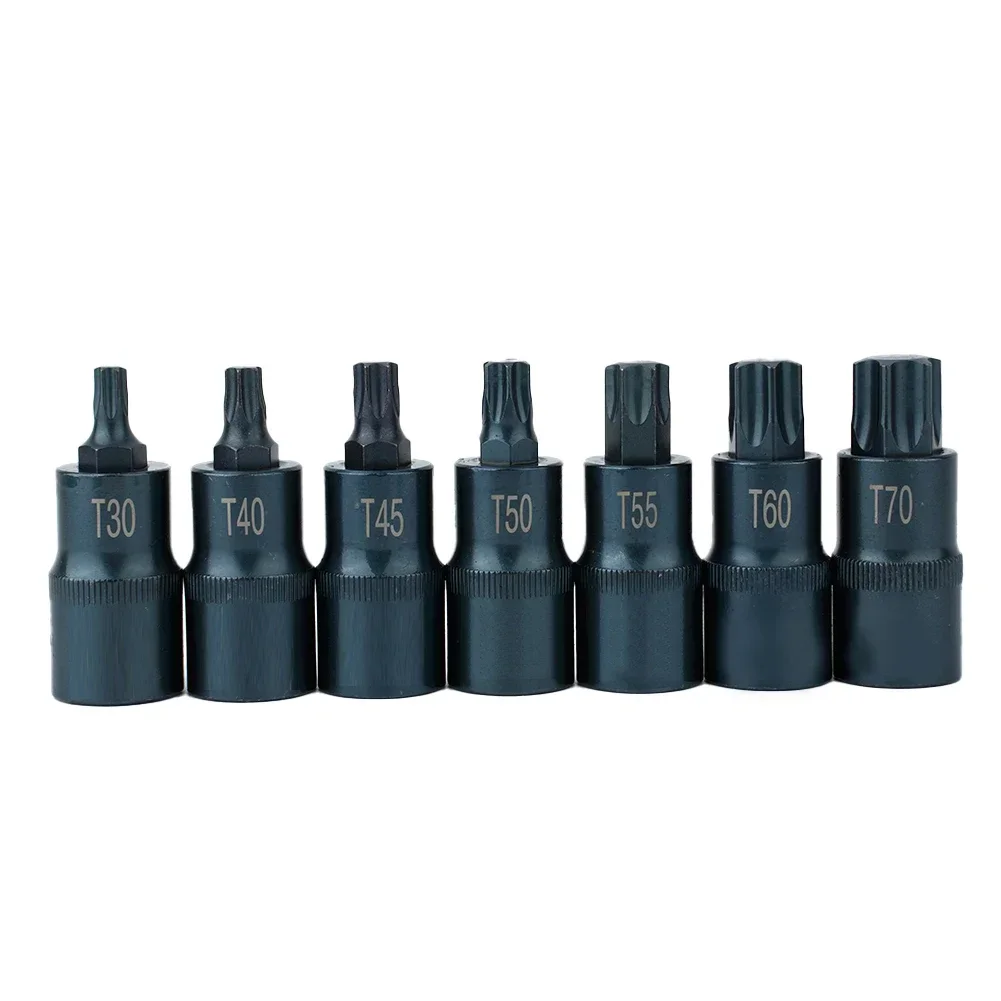 Torx Screwdriver Bit Tool 1/2 Socket Bits Adapter T30 T40 T45 T50 T55 T60 T70 Hand Tool Multifunction For Ratchet Wrenches