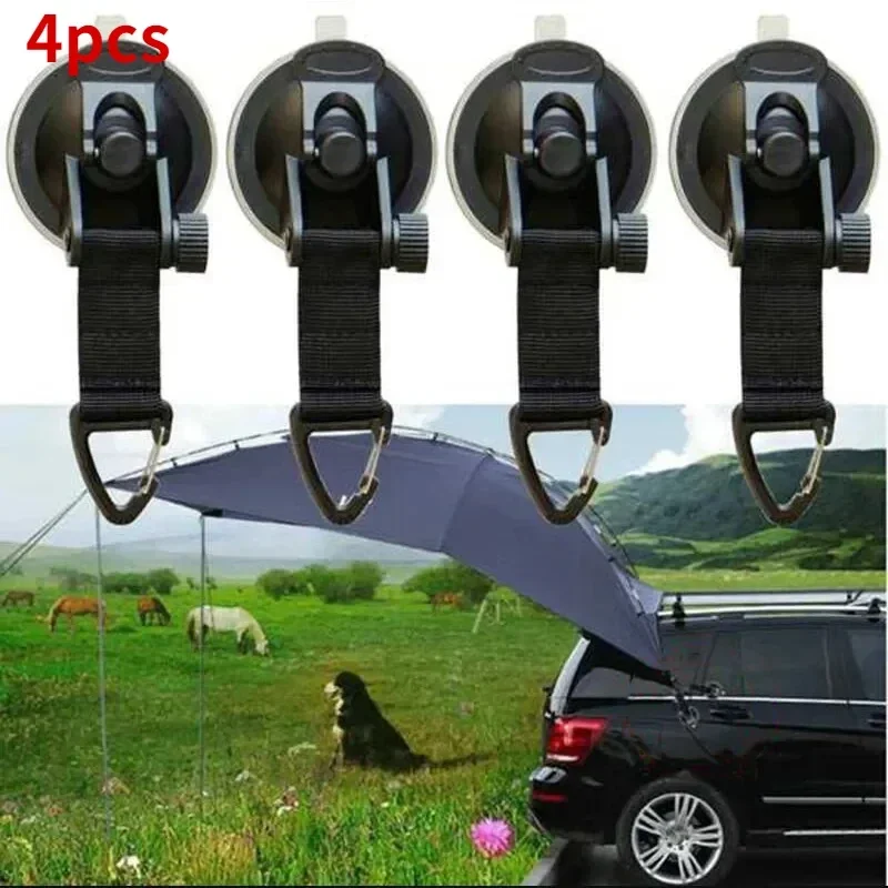 

Vacuum Suction Cup Car Tent Buckle with Glass Hook Lightweight Camping Bracket for Hiking and Climbing
