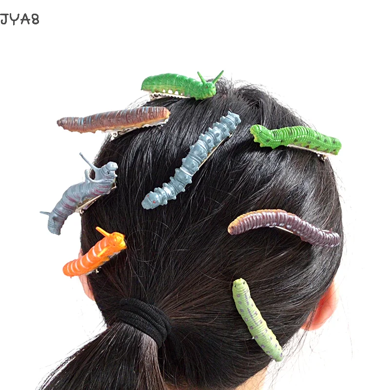 

12Pcs Cute Cartoon Simulated Caterpillar Hair Clips Hair Pins Set For Women Girls Cute Design Plastic Metal Hairpin For Party