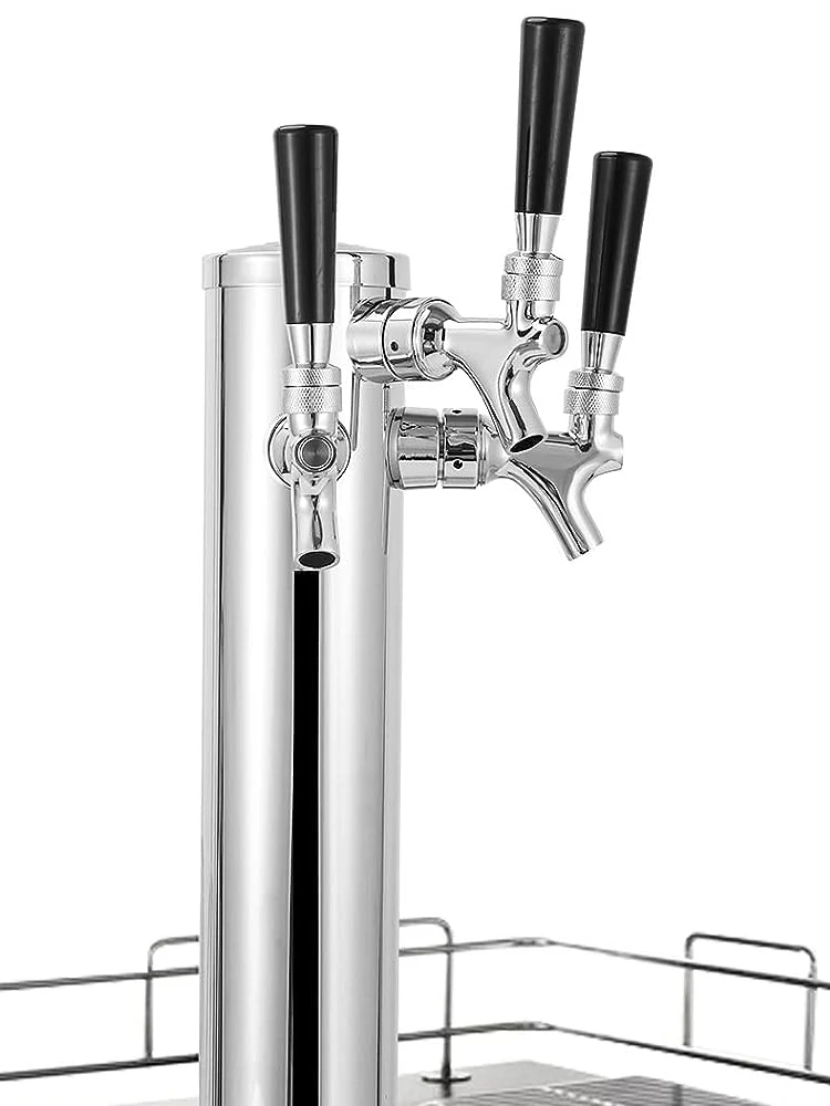 3 Faucet Draft Beer Tower,Three Tap Kegerator Tower,Stainless Steel 3\