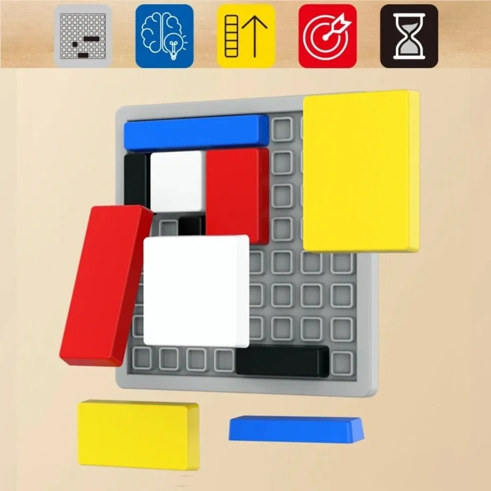 ABS Logical Thinking Training Puzzles Geometric Shape Colorful Intelligence Cubes Cognitive Development Activity Intelligence