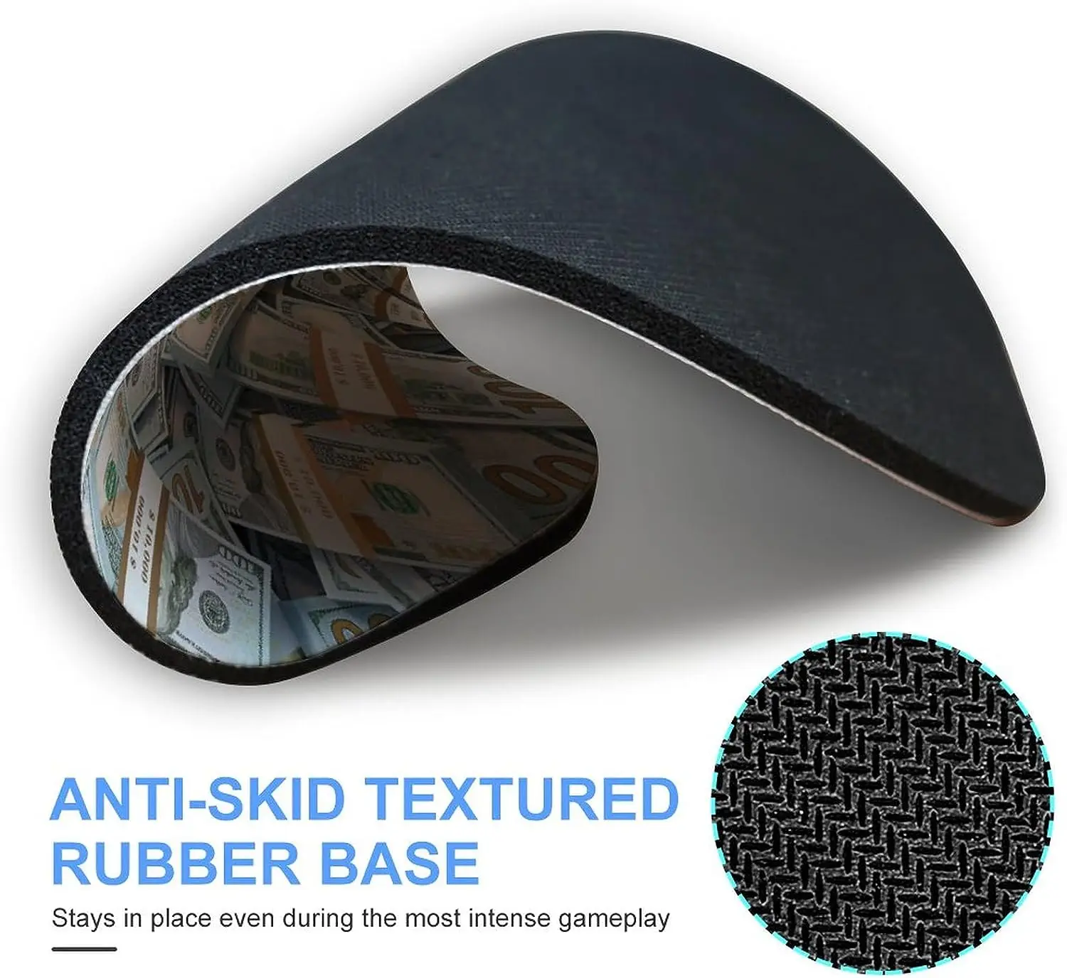 American Bill Dollar Round Mouse Pad Money Mouse Mat with Designs Non-Slip Rubber Mousepad for Gaming Office Work Computer