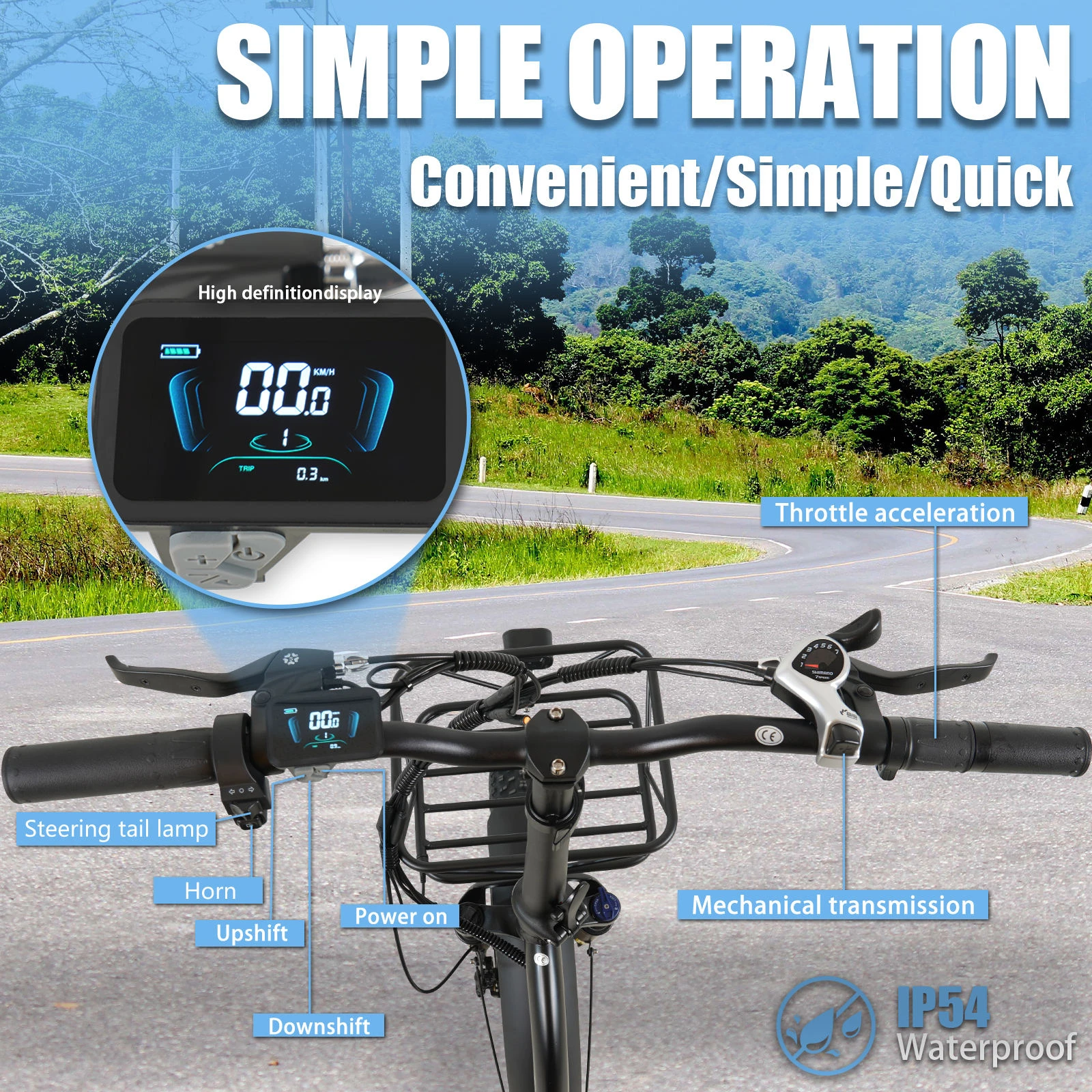 Bicicleta eléctrica plegable CMACEWHEEL Y20PRO con motor sin escobillas, batería extraíble de 48 V y 30 Ah, autonomía de 90 km, suspensión en la horquilla delantera, bicicleta eléctrica de montaña, neumáticos anchos de 20 x 4,0 pulgadas, ideal para desplazamientos en la nieve o por la ciudad, bicicleta eléctrica para todo tipo de terrenos, para adultos.