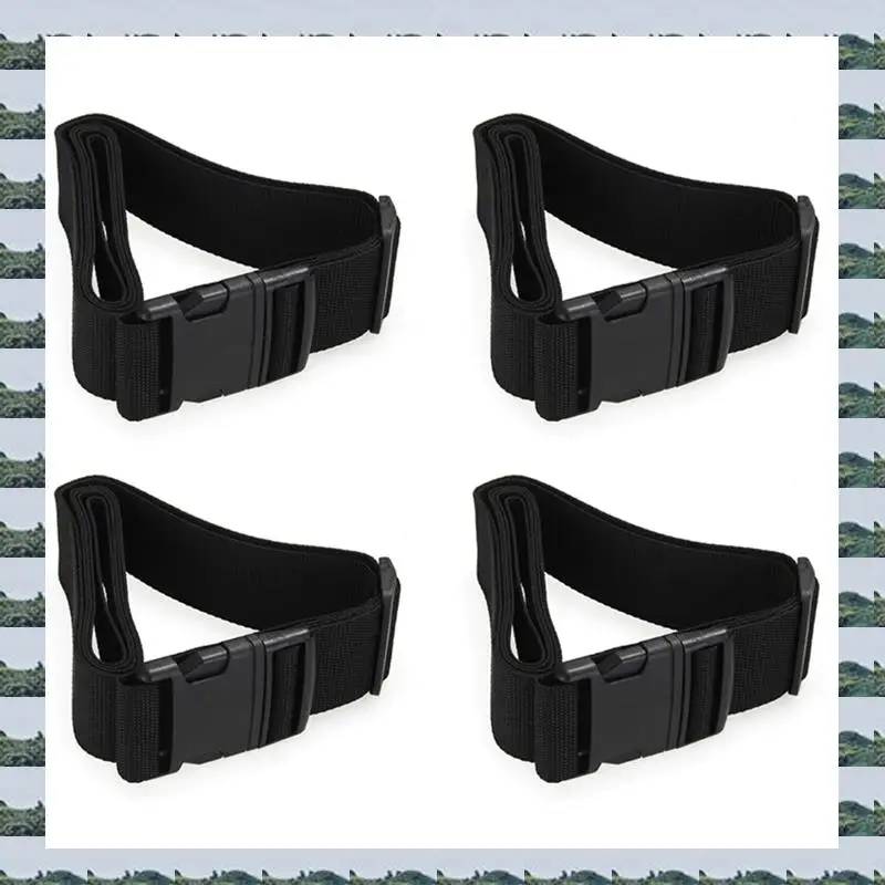 

ABQR 4X Luggage Belt Strap Belt Cord Rope Black For Suitcase Travel Bag 2M