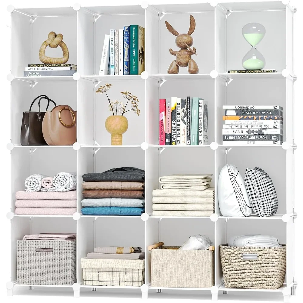 

16 Cubby Storage Organizer,Closet Clothes Storage Organizer,Cube Shelves Closet Organizers and Storage Shelves