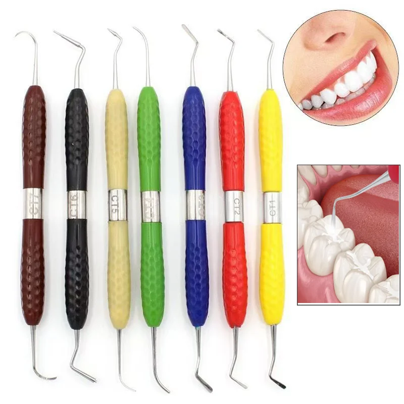 

7pcs Dental Resin Filler kit Composite Resin Spatula Silicone Handle Aesthetic Restoration Set care Instruments Dentistry Tools