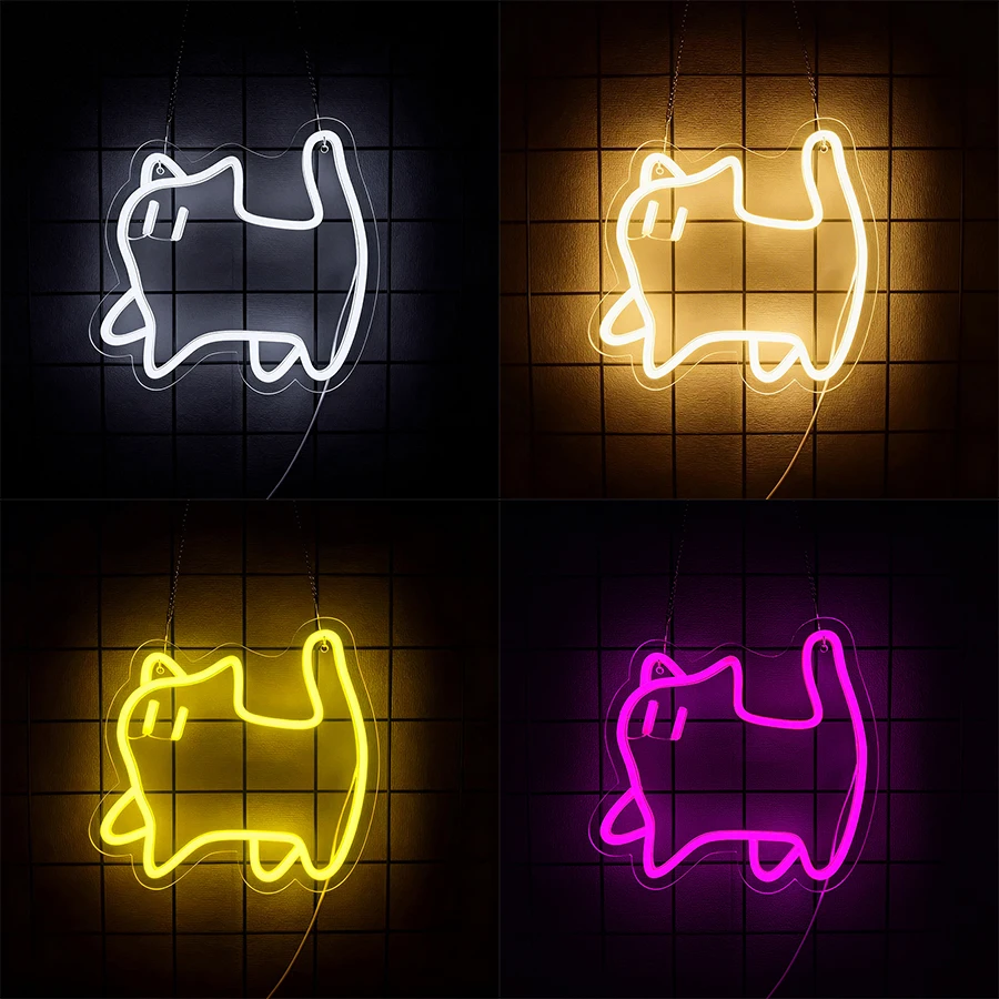 Cat Led Neon Signs, Interesting Animal Icons, Used For Girls' Bedroom, Home, Pet Shop, Game Room Decor, Birthday Party Gifts.