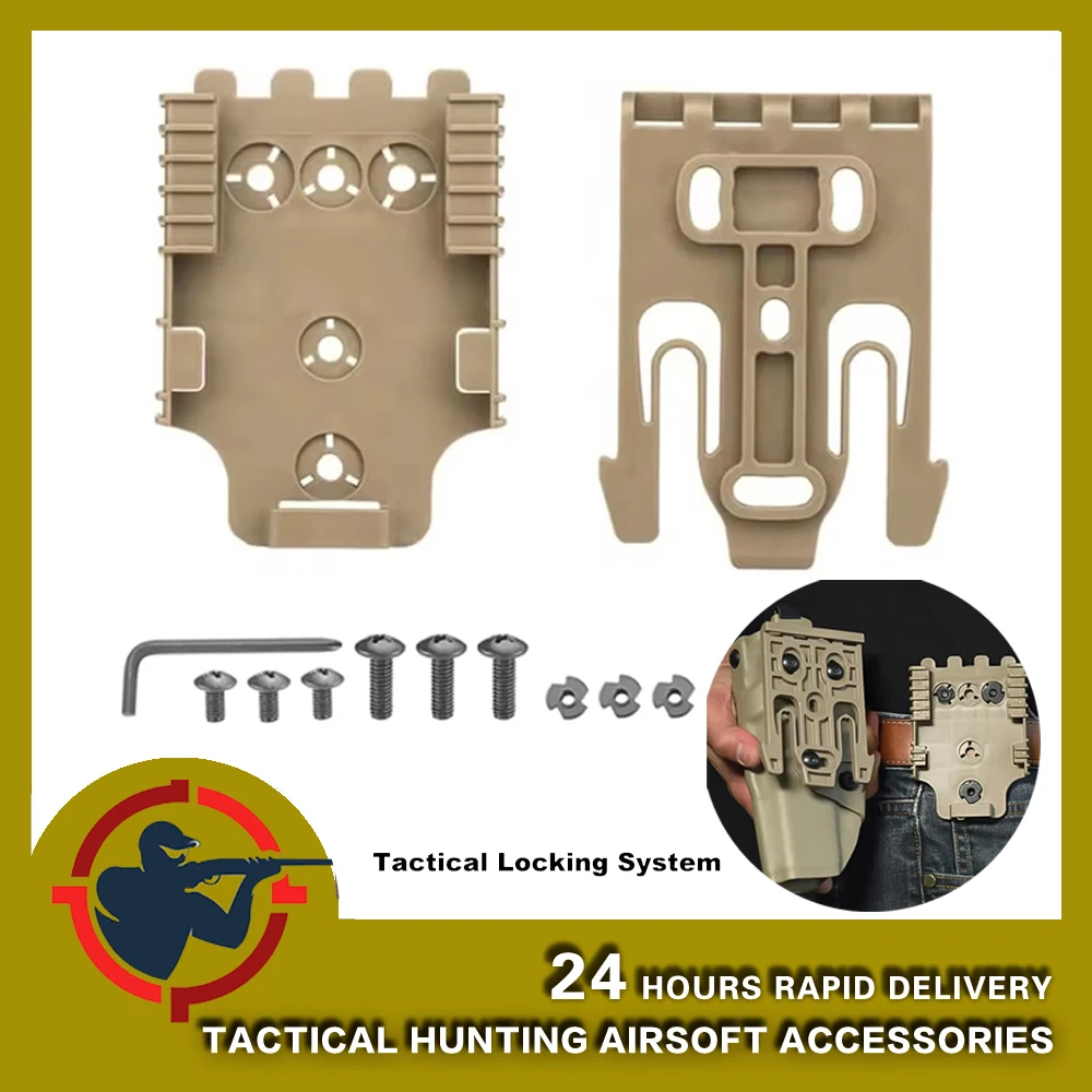 Tactical airsoft holster quick-release system, quick-plug bottom plate buckle, disassembly-free socket and assembly accessories