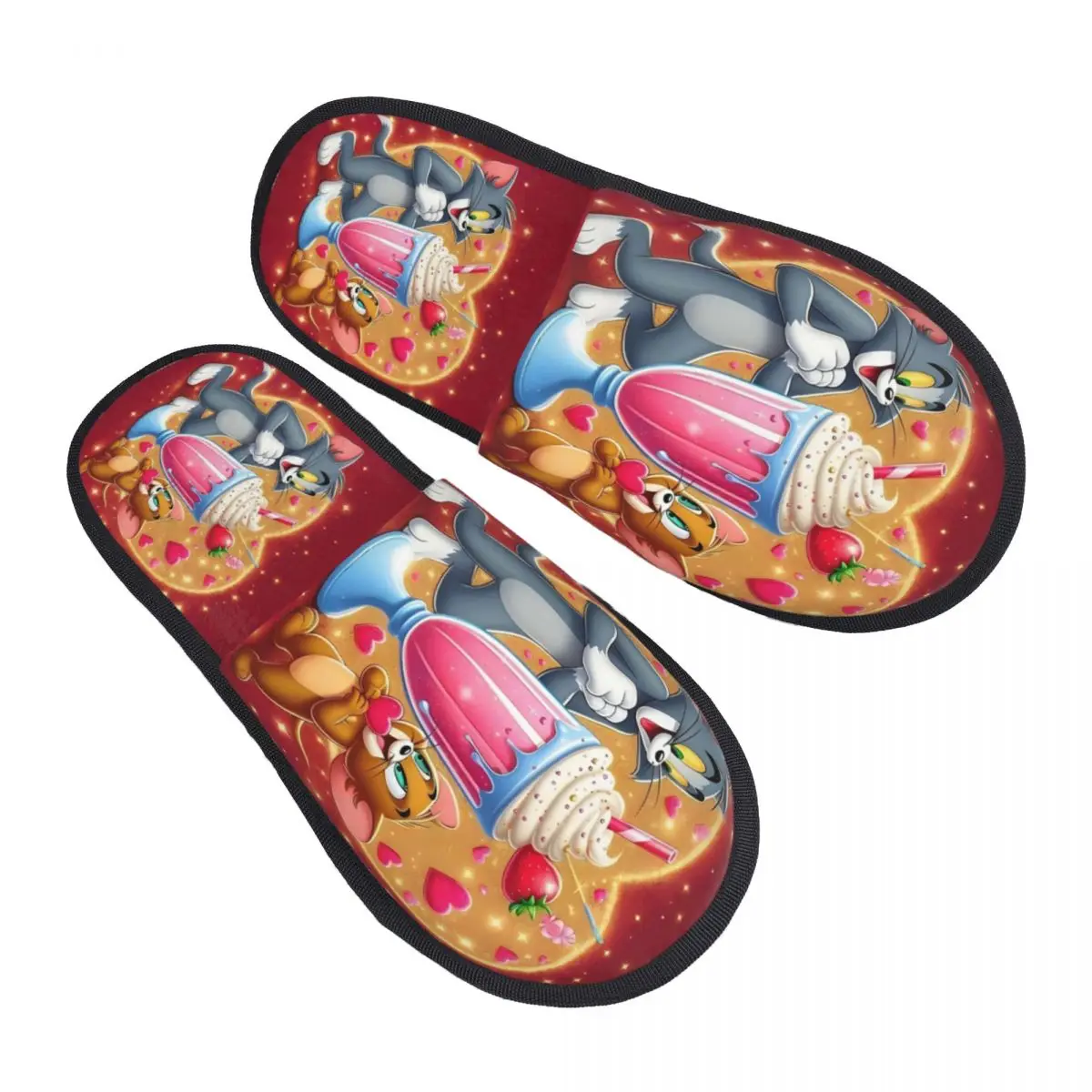 

Изготовленные на заказ домашние тапочки из мягкой пены с эффектом памяти с рисунком Тома и Джерри, женские милые удобные теплые нескользящие тапочки в стиле аниме