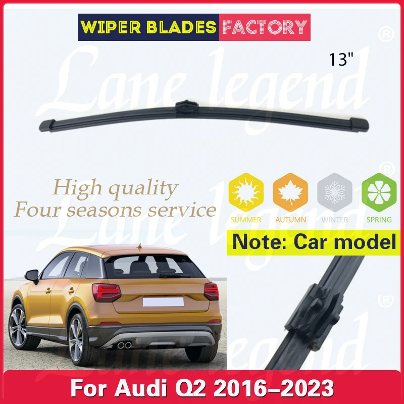 Car Rear Windshield Window Wiper Blade Brushes For Audi Q2 2016 - 2023 Rear Windscreen Rain Brush Auto Accessories 13"