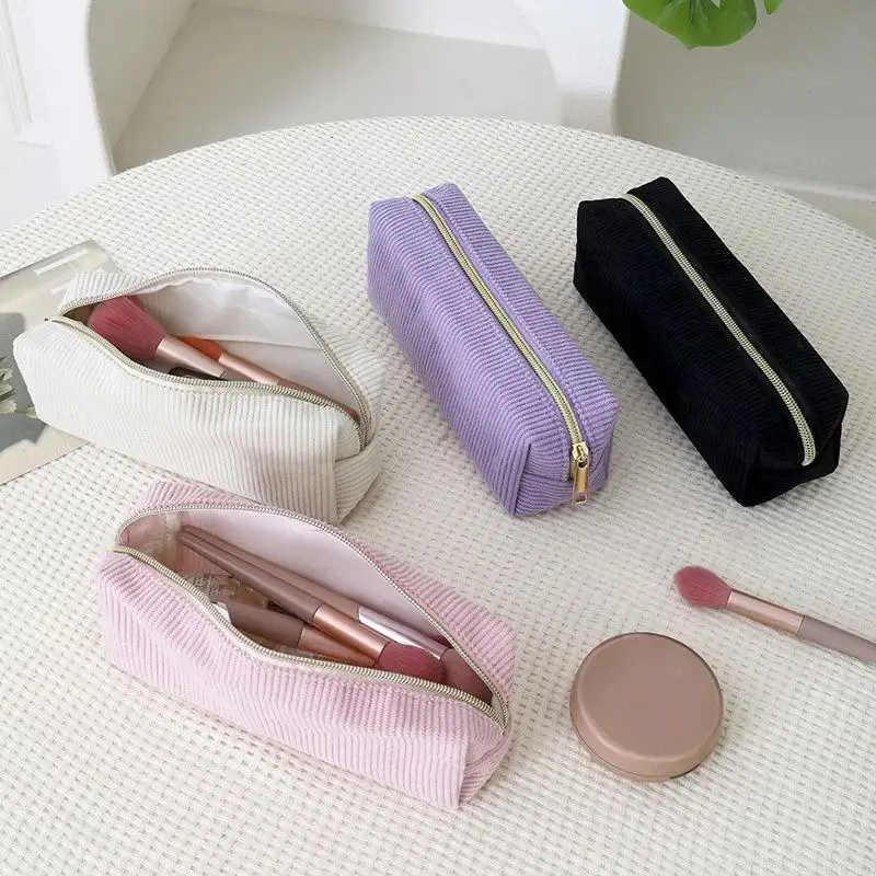 Large Capacity Pencil Case Portable Soft Fabric Colourful Stationery Bag for Teen Students Back to School Gift