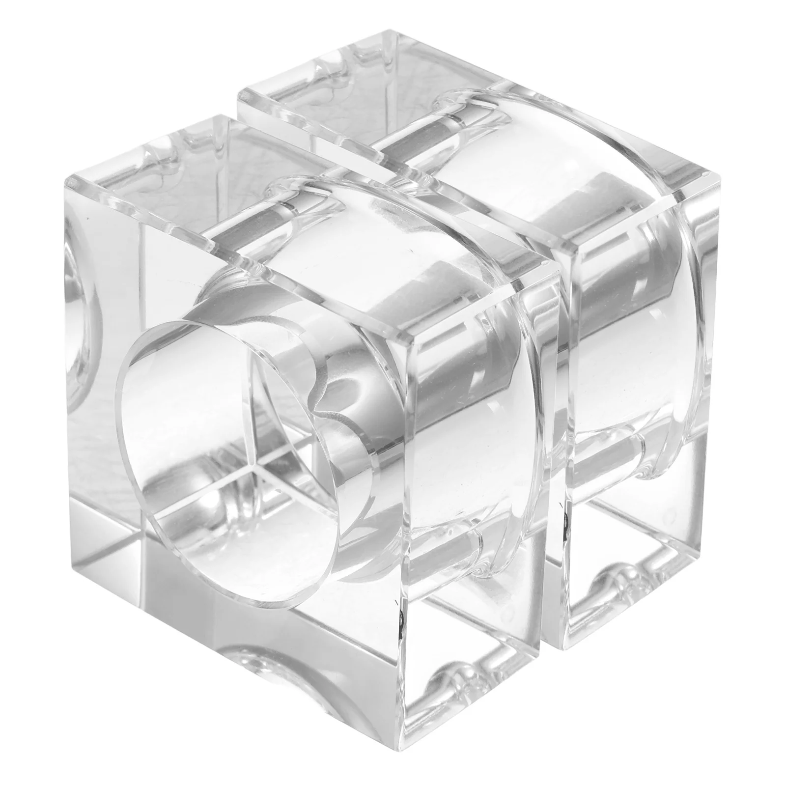 

2 Pcs Napkin Ring Dinner Rings Crystal Cute Holder Decorative Hotel Buckle Paper Clear